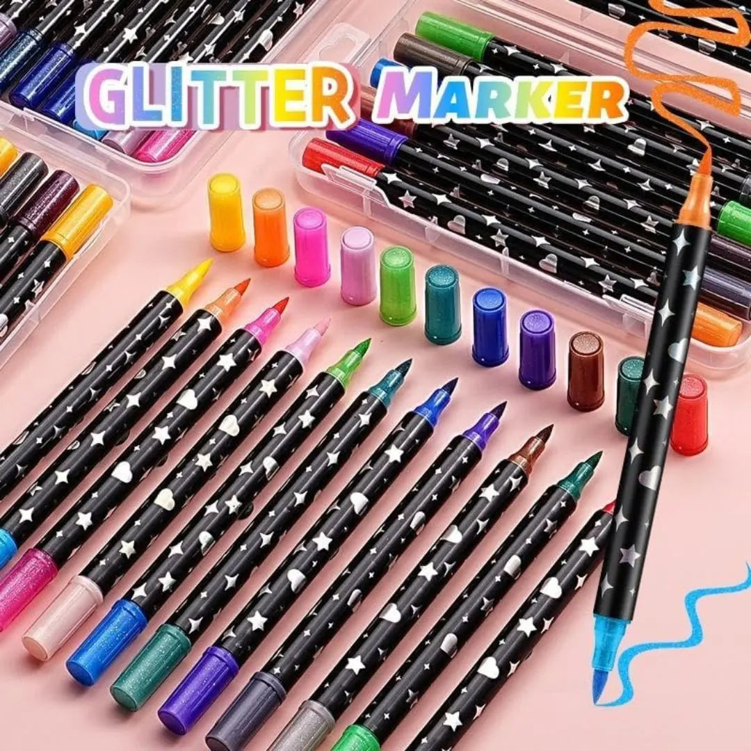 Brush marker flexible tip thin and thick strokes