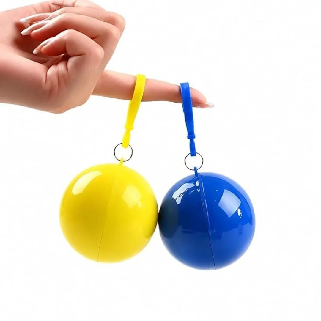 Mini ball shape disposable raincoat compact form